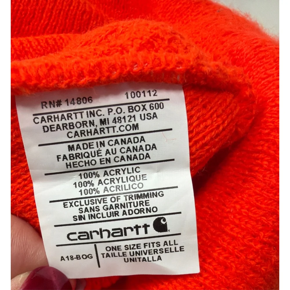 Carhartt Nora From Queens Awkwafina Orange Cuffed Beanie One Size NWOT Fan Merch